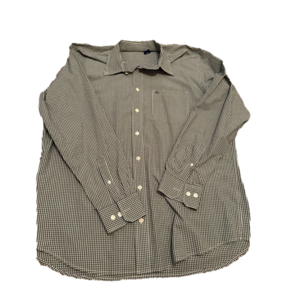 Izod casual green and white striped Button Down Shirt XL Tall